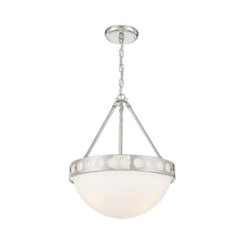 Load image into Gallery viewer, Kirby Chandelier in Polished Nickel.
