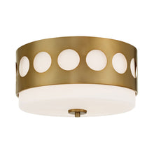 Load image into Gallery viewer, Kirby Flush Mount Ceiling Light in Vibrant Gold.
