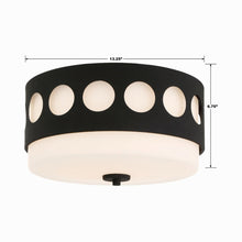 Load image into Gallery viewer, Kirby Flush Mount Ceiling Light - line drawing.
