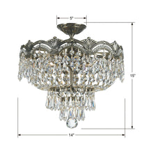 Load image into Gallery viewer, Majestic Semi Flush Mount Ceiling Light - line drawing.
