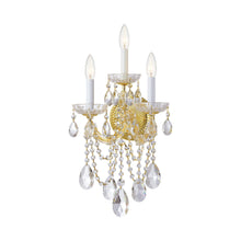 Load image into Gallery viewer, Maria Theresa Crystal Wall Light in Gold (3-Light).
