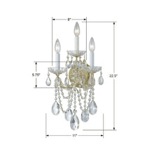Load image into Gallery viewer, Maria Theresa Crystal Wall Light - line drawing.
