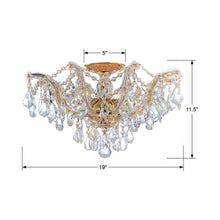 Load image into Gallery viewer, Maria Theresa Semi Flush Mount Ceiling Light - line drawing.
