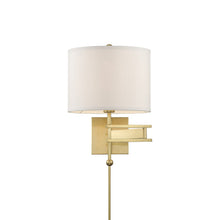 Load image into Gallery viewer, Marshall Wall Light in Aged Brass.
