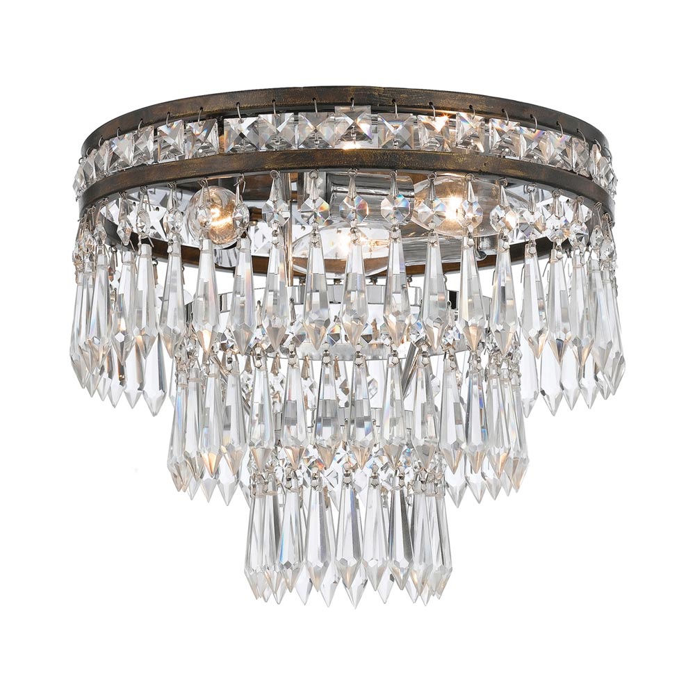 Mercer Flush Mount Ceiling Light in English Bronze.