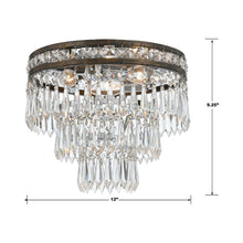 Load image into Gallery viewer, Mercer Flush Mount Ceiling Light - line drawing.
