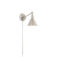 Load image into Gallery viewer, Morgan Wall Light in Polished Nickel (17-Inch).

