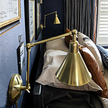 Load image into Gallery viewer, Morgan Wall Light in bedroom.

