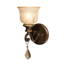 Load image into Gallery viewer, Norwalk Crystal Wall Light in Golden Teak Hand Cut (1-Light).
