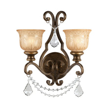 Load image into Gallery viewer, Norwalk Crystal Wall Light in Hand Cut Crystal (2-Light).
