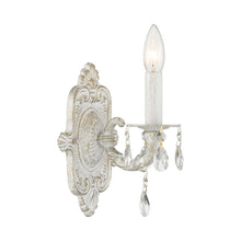 Load image into Gallery viewer, Paris Market Crystal Wall Light in Antique White (Hand Cut Crystal/Swarovski Spectra Crystal/Swarovski Strass Crystal/1-Light).
