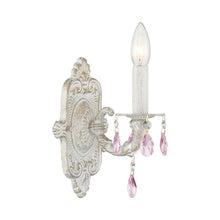 Load image into Gallery viewer, Paris Market Crystal Wall Light in Antique White (Rose Colored Hand Cut/1-Light).
