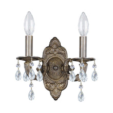 Load image into Gallery viewer, Paris Market Crystal Wall Light in Venetian Bronze (Hand Cut Crystal/Swarovski Spectra Crystal/Swarovski Strass Crystal/2-Light).
