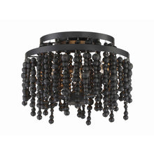 Load image into Gallery viewer, Poppy Semi Flush Mount Ceiling Light in Black Wood Beads.
