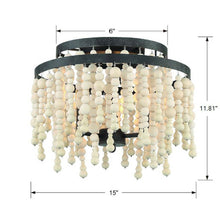 Load image into Gallery viewer, Poppy Semi Flush Mount Ceiling Light - line drawing.
