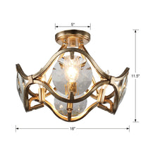Load image into Gallery viewer, Quincy Semi Flush Mount Ceiling Light - line drawing.
