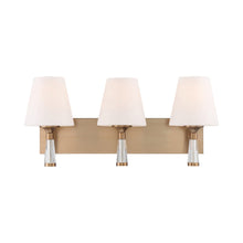 Load image into Gallery viewer, Ramsey Bath Wall Light in Vibrant Gold (3-Light).
