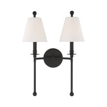 Load image into Gallery viewer, Riverdale Wall Light in Black Forged (2-light).
