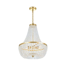 Load image into Gallery viewer, Rylee Crystal Chandelier in Antique Gold (Hand Cut Crystal Beads/6-Light).
