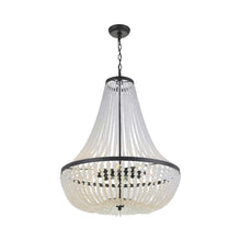 Load image into Gallery viewer, Rylee Crystal Chandelier in Matte Black (Frosted Glass Beads/8-Light).

