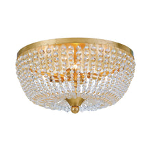 Load image into Gallery viewer, Rylee Flush Mount Ceiling Light in Antique Gold (Hand Cut Crystal Beads/4-Light).
