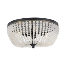 Load image into Gallery viewer, Rylee Flush Mount Ceiling Light in Matte Black (Frosted Glass Beads/4-Light).
