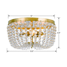 Load image into Gallery viewer, Rylee Flush Mount Ceiling Light - line drawing.
