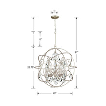 Load image into Gallery viewer, Solaris Crystal Chandelier - line drawing.
