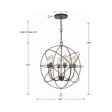 Load image into Gallery viewer, Solaris Outdoor Chandelier - line drawing.
