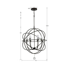 Load image into Gallery viewer, Solaris Outdoor Chandelier - line drawing.
