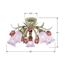 Load image into Gallery viewer, Southport Semi Flush Mount Ceiling Light - line drawing.
