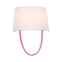 Load image into Gallery viewer, Stella Wall Light in Polished Chrome/Red Cord.
