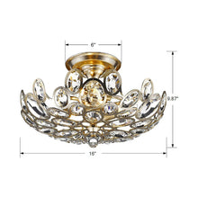 Load image into Gallery viewer, Sterling Semi Flush Mount Ceiling Light - line drawing.
