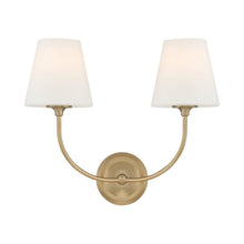 Load image into Gallery viewer, Sylvan Bath Wall Light in Vibrant Gold (2-Light).
