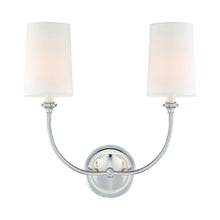Load image into Gallery viewer, Sylvan Vanity Wall Light in Polished Nickel (2-Light).
