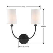 Load image into Gallery viewer, Sylvan Vanity Wall Light - line drawing.
