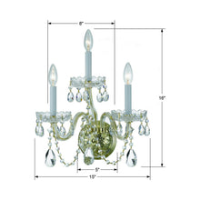 Load image into Gallery viewer, Traditional Crystal Wall Light - line drawing.
