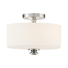 Load image into Gallery viewer, Travis Semi Flush Mount Ceiling Light in Polished Nickel.
