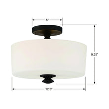 Load image into Gallery viewer, Travis Semi Flush Mount Ceiling Light - line drawing.
