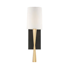 Load image into Gallery viewer, Trenton Wall Light in Aged Brass/Black Forged.
