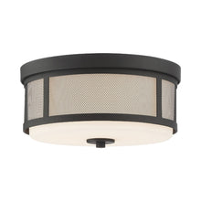 Load image into Gallery viewer, Trevor Flush Mount Ceiling Light in Black Forged.
