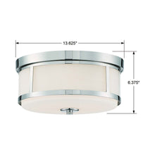 Load image into Gallery viewer, Trevor Flush Mount Ceiling Light - line drawing.
