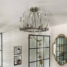 Load image into Gallery viewer, Watson Semi Flush Mount Ceiling Light in bathroom.
