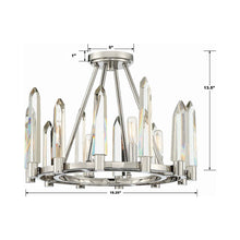 Load image into Gallery viewer, Watson Semi Flush Mount Ceiling Light - line drawing.
