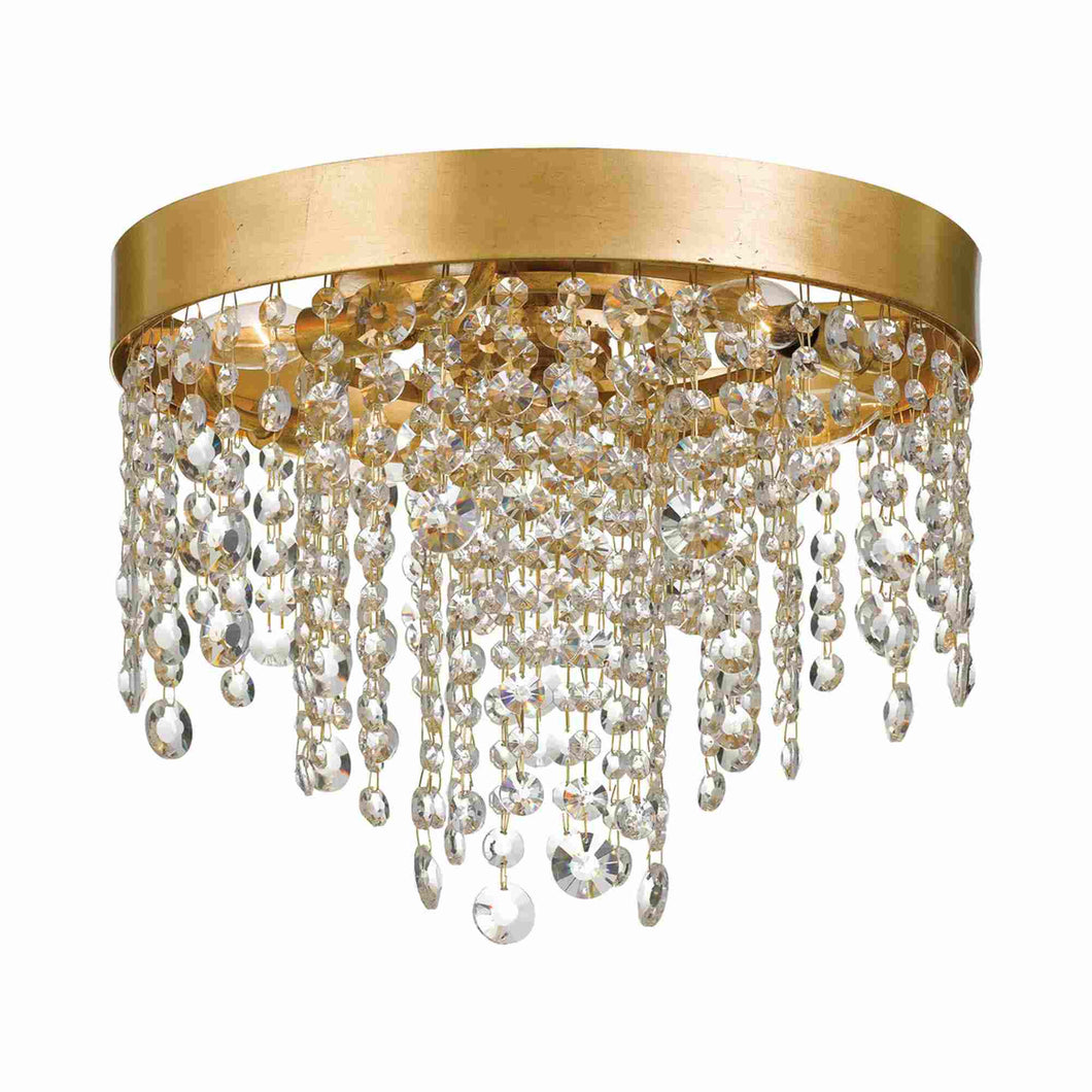 Winham Flush Mount Ceiling Light in Antique Gold.