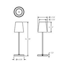 Load image into Gallery viewer, Glam Outdoor LED Rechargeable Table Lamp - line drawing.
