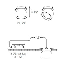 Load image into Gallery viewer, Horus LED Gimbal Recessed Light - line drawing.
