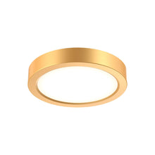 Load image into Gallery viewer, Delta Round Indoor/Outdoor LED Flush Mount Ceiling Light in Gold (Small).
