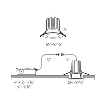 Load image into Gallery viewer, Element Indoor/Outdoor LED Recessed Light - line drawing.
