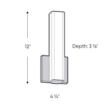 Load image into Gallery viewer, Nobel One LED Bath Wall Light - line drawing.
